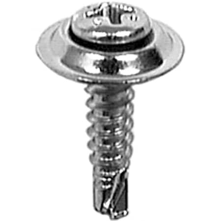 Auveco #8-18 X 3/4 PHIL OVAL CTRSK WASH SEMS TEK - CHROME, 100PK 11450